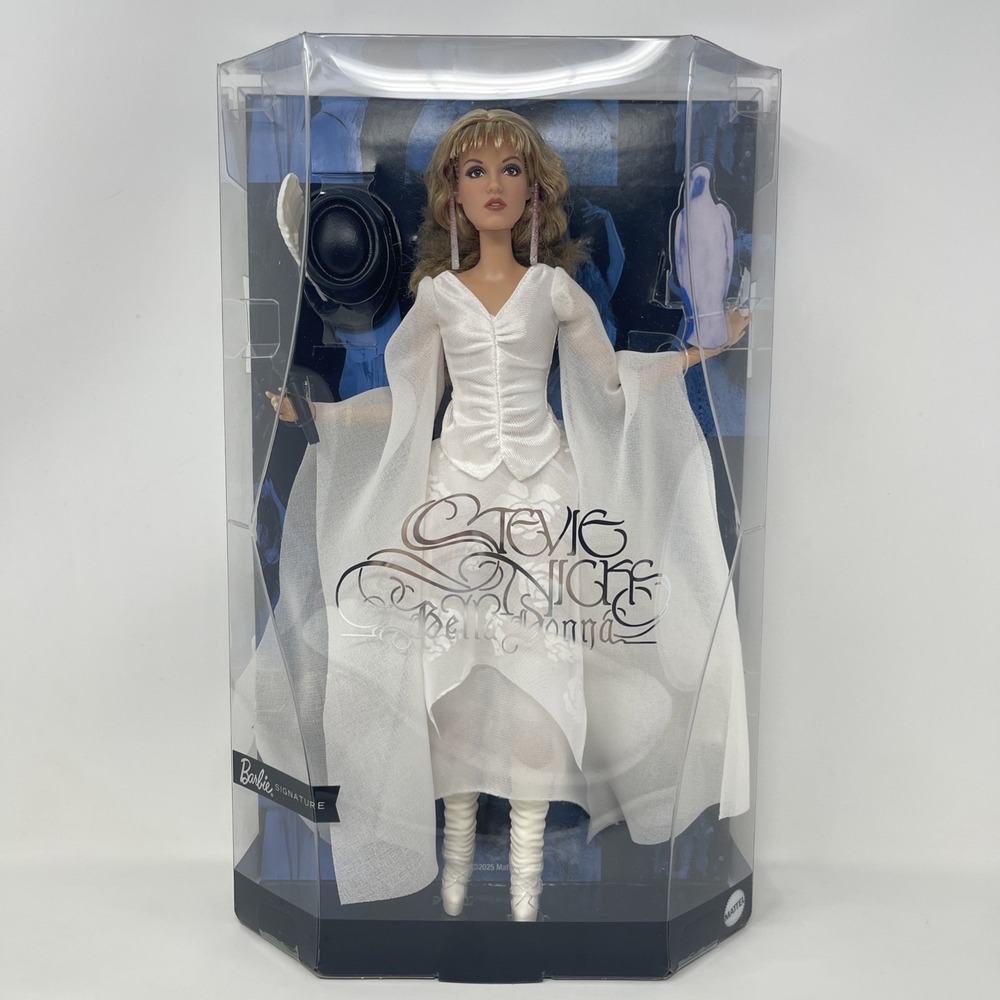 2025‎ Barbie Stevie Nicks Doll Bella Donna 1981 Lp White Dress Mattel Signature - Picture 1 of 16